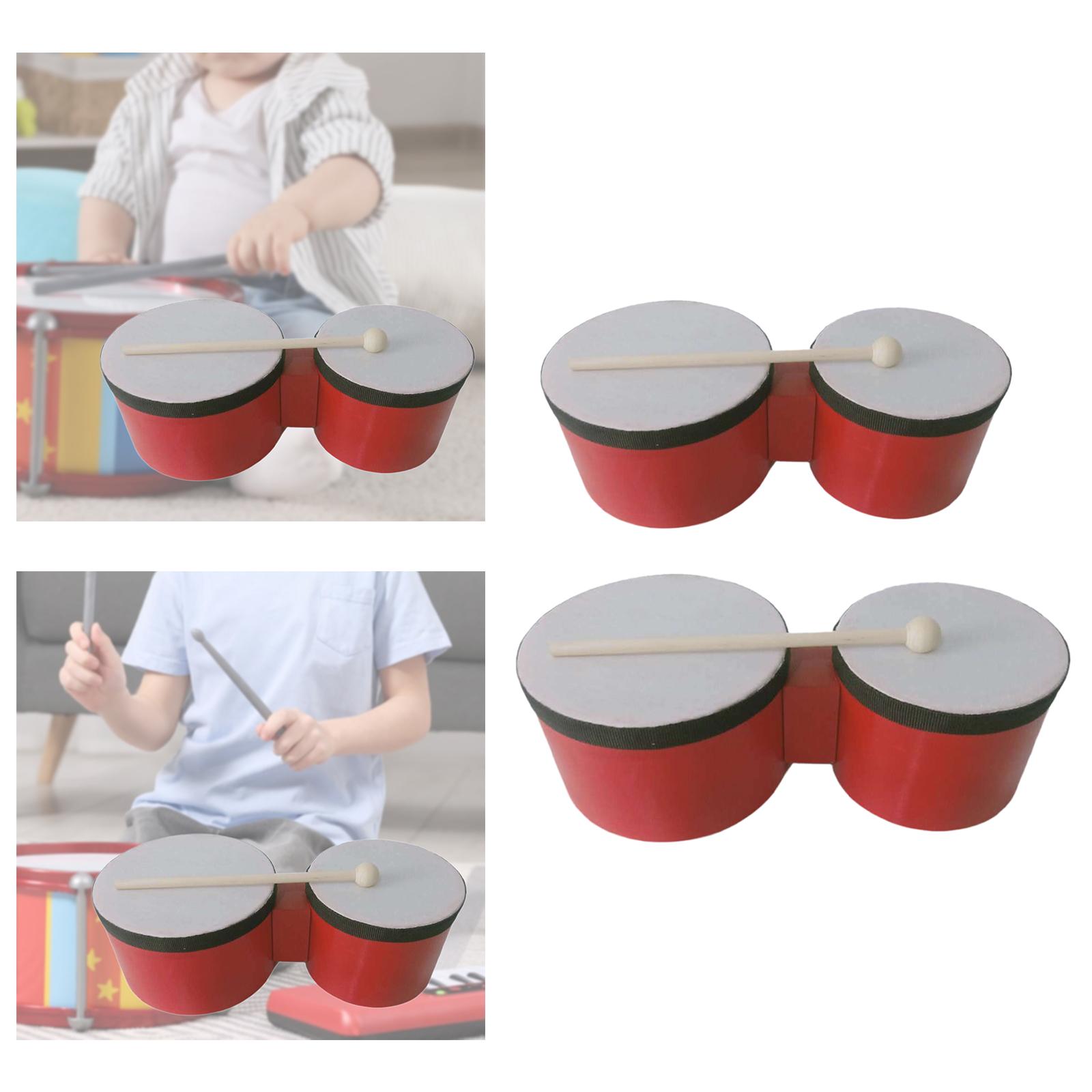 Bongo Drum Set - Bongo Drum Wooden Percussion Accompaniment Set