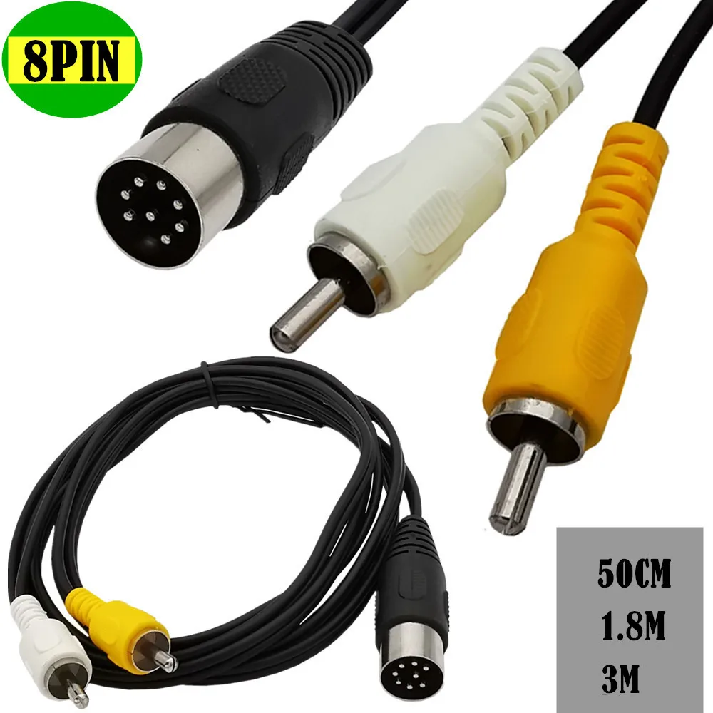 Musical Instrument Amplifier - Din 8 Pin to 2RCA Cable