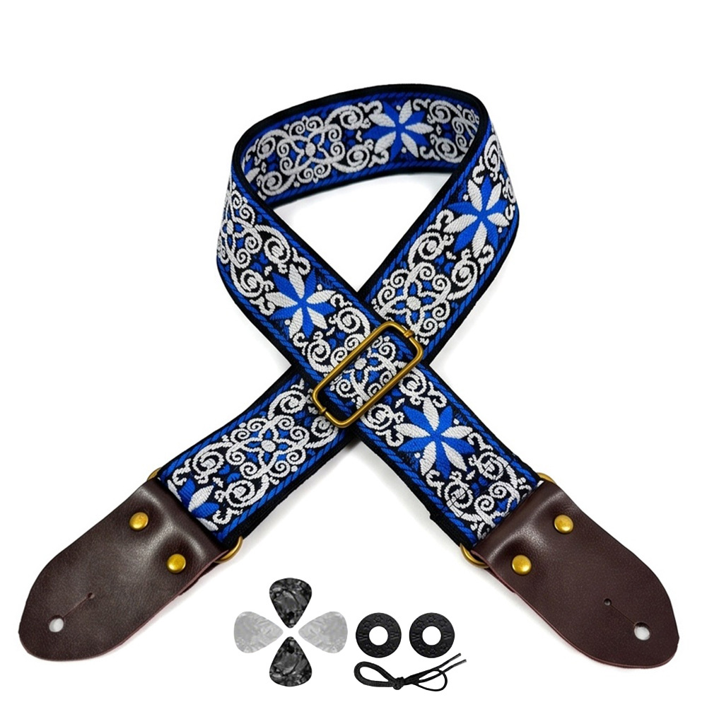Musical Instrument Organ - Embroidered Print Guitar Strap Vintage Ethnic