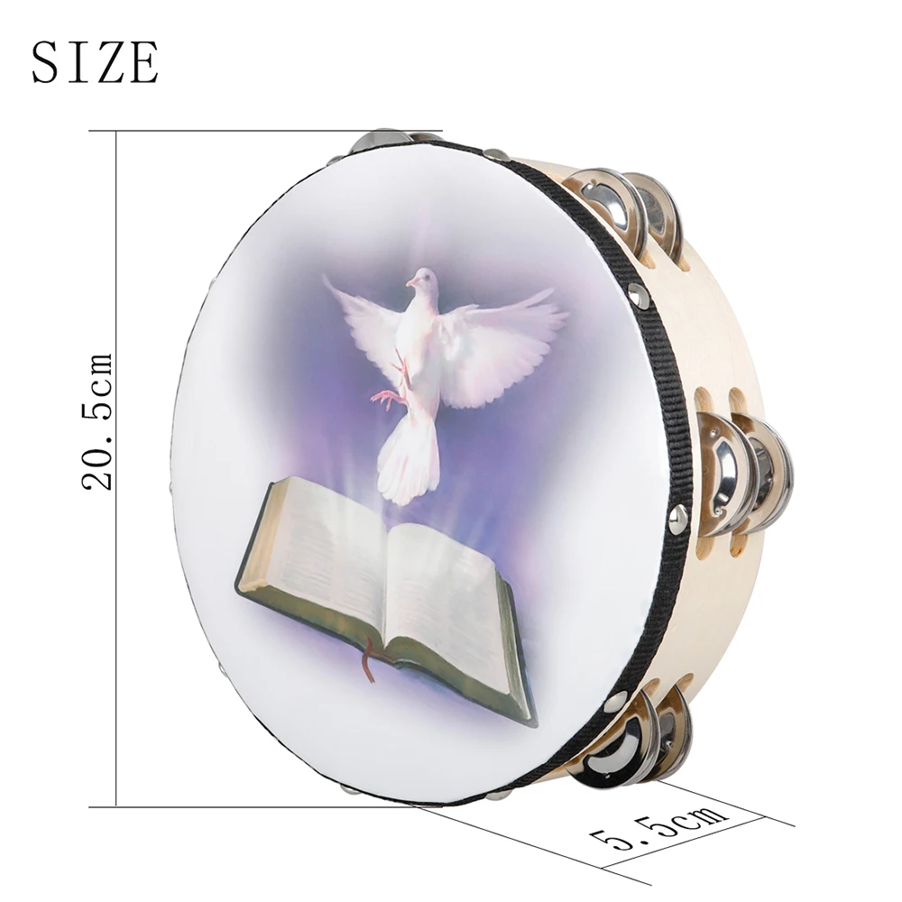 8 Inch Tambourine Peace Pigeon - Musical Instruments Game recension och pris