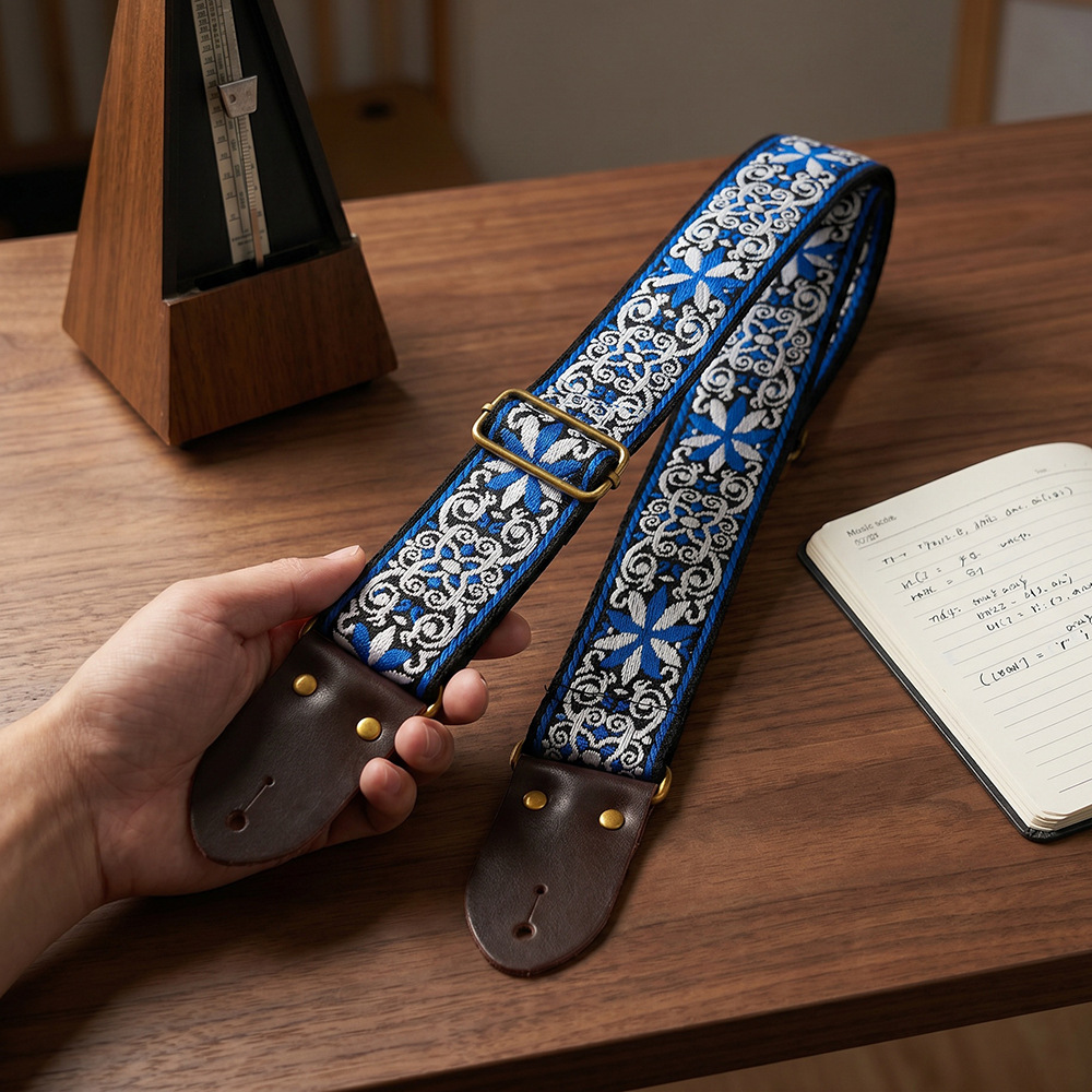 Embroidered Print Guitar Strap - Musical Instrument Organ recension och pris