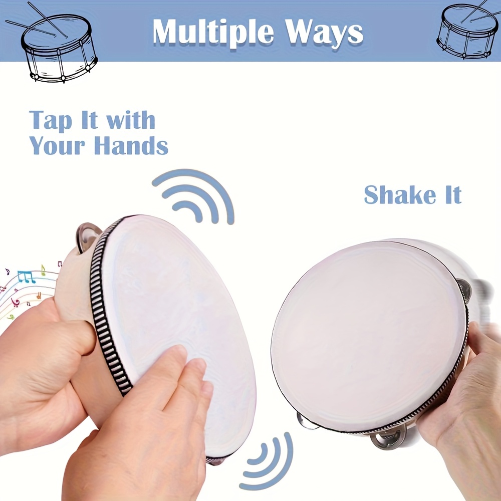 1/3pcs Wooden Tambourine 6/8/1 - Musical Instruments Game recension och pris