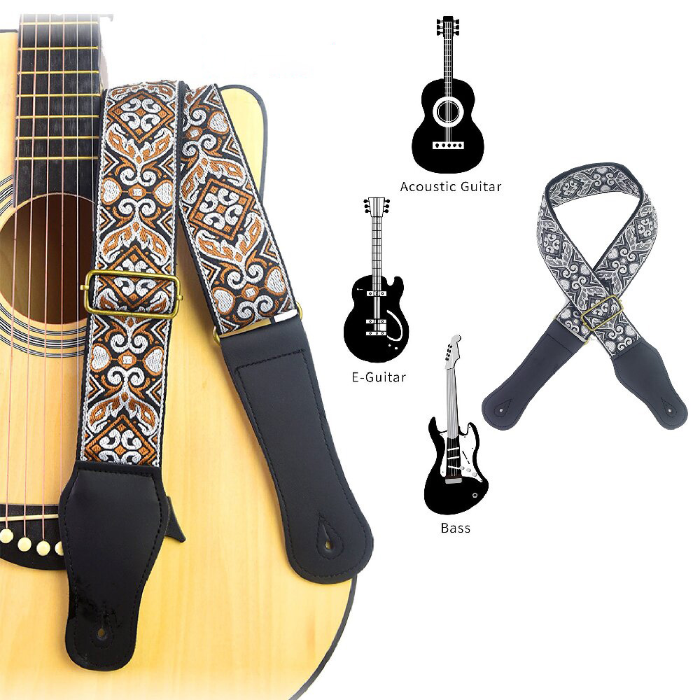 Guitar Strap Embroidered Print - Musical Instrument Organ recension och pris